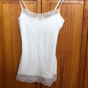 Express lace white tank top